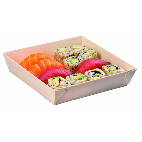 Packnwood Square Samurai Wooden Tray, 100PK 210SAMBQ170 - main